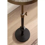 Piedistallo e Porta Piante Engles Regolabile in Metallo Goffrato, 25x25x76 cm, Oro e Nero