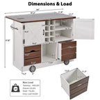 Isola da Cucina con Anta a Ribalta e Presa Elettrica, Organizzatore da Piano Lavoro con 2 Ante, 2 Cassetti, Carrello da Cucina per Cucina, Sala da Pranzo