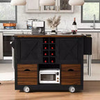Isola da Cucina con Anta a Ribalta e Presa Elettrica, Organizzatore da Piano Lavoro con 2 Ante, 2 Cassetti, Carrello da Cucina per Cucina, Sala da Pranzo