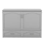 Letto a scomparsa matrimoniale/queen size con cassetti contenitori, letto a scomparsa in legno con prese e porte USB, design con struttura a puleggia