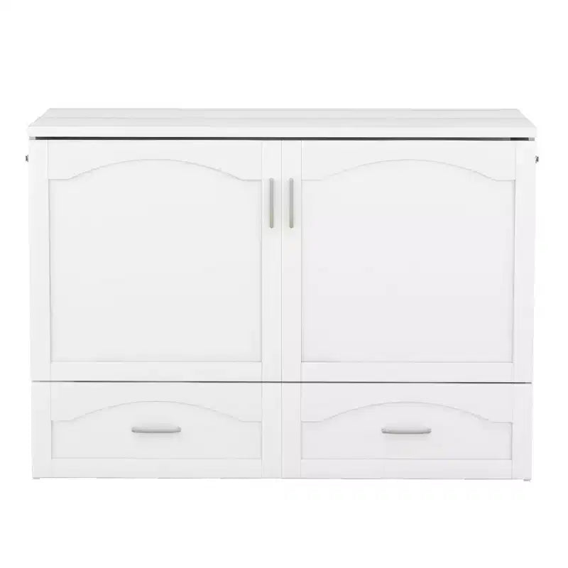 Letto a scomparsa matrimoniale/queen size con cassetti contenitori, letto a scomparsa in legno con prese e porte USB, design con struttura a puleggia