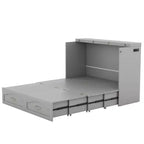 Letto a scomparsa matrimoniale/queen size con cassetti contenitori, letto a scomparsa in legno con prese e porte USB, design con struttura a puleggia
