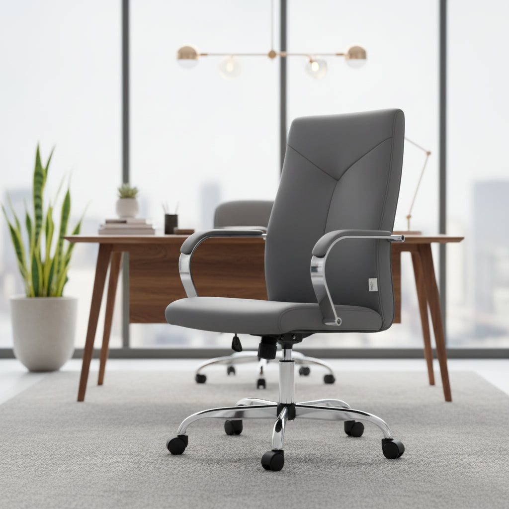 HomeStock 33 in.H Adjustable Height Gray Cushion Seat Material with Casters/Wheels Office Chairs