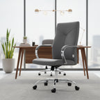 HomeStock 33 in.H Adjustable Height Gray Cushion Seat Material with Casters/Wheels Office Chairs