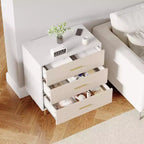 Comò bianco a 5 cassetti, cassettiera alta e stretta, cassettiera sottile in legno con maniglie e gambe in metallo dorato