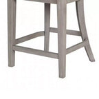 Set di 2 sedie da bancone, schienale curvo intagliato, finitura bianco slavato