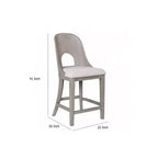 Set di 2 sedie da bancone, schienale curvo intagliato, finitura bianco slavato