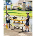 Porta Kayak Autoportante da 2 a 6 Posti - Supporto Kayak in Acciaio Resistente con Ruote Mobili e Cinghie di Sospensione per Uso Esterno (Seleziona Misura, Nero)