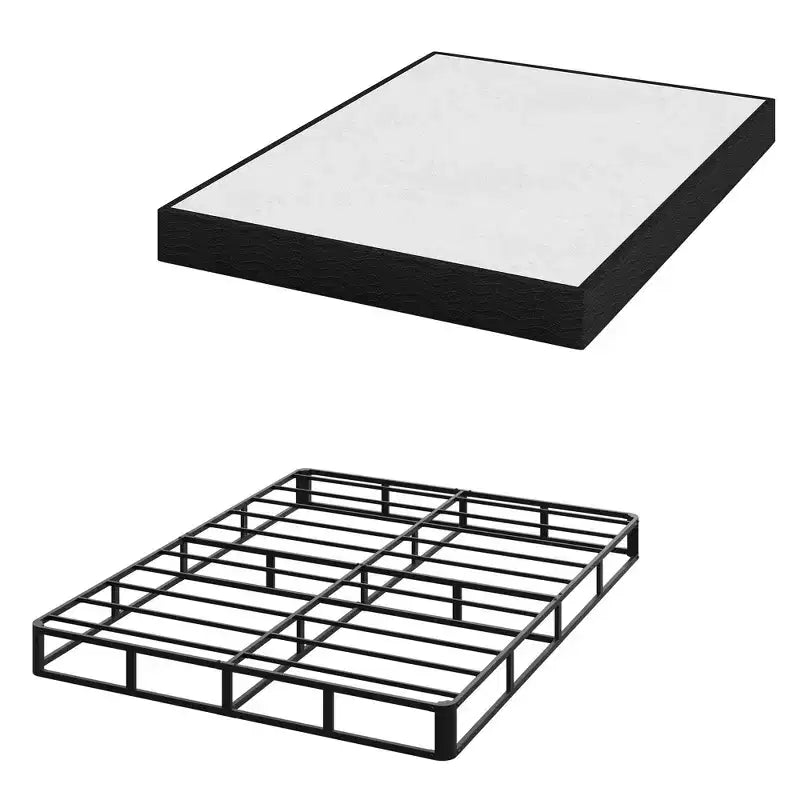 Base a Molle Queen Size, Struttura Rinforzata in Metallo, Dotata di Rivestimento Elastico a Cappello