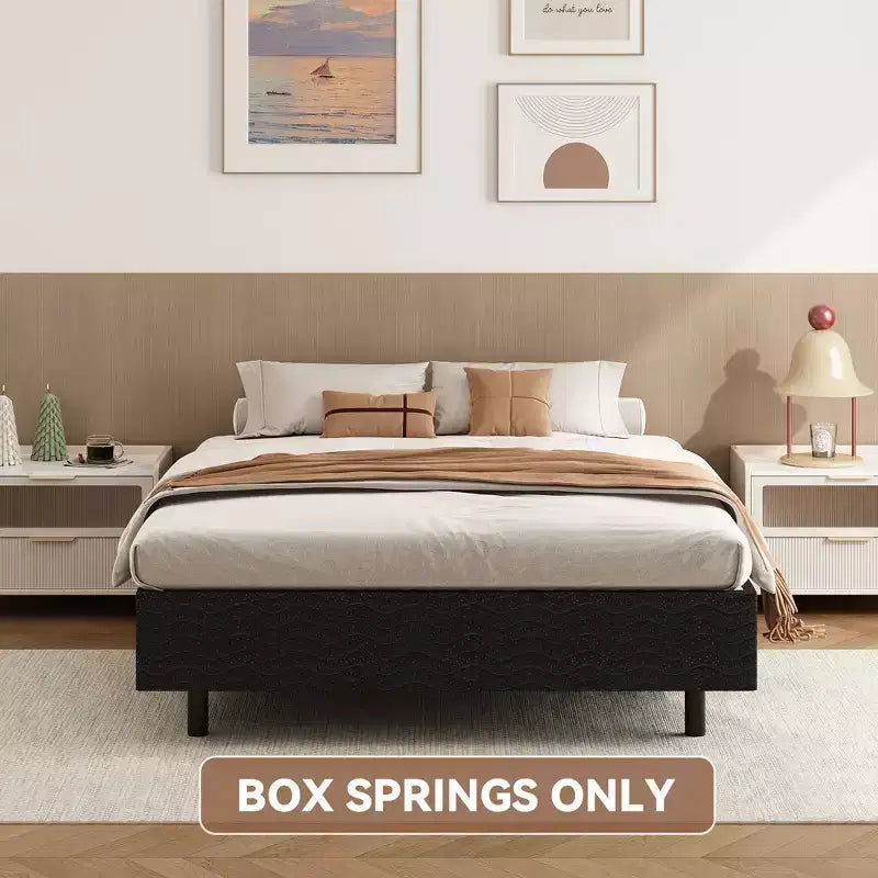 Base a Molle Queen Size, Struttura Rinforzata in Metallo, Dotata di Rivestimento Elastico a Cappello