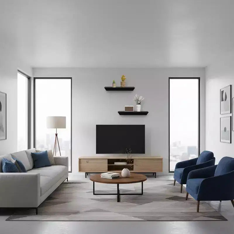 2 Mensole Galleggianti, Mensole a Muro Nere in Legno MDF per Arredamento e Organizzazione Domestica, Ideali per Camera da Letto, Soggiorno, Bagno, Cucina