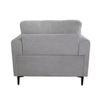 Poltrona Kyrene da 41" in lino grigio chiaro - Poltroncina imbottita con gambe in metallo