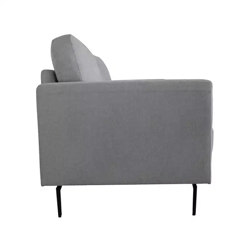 Poltrona Kyrene da 41" in lino grigio chiaro - Poltroncina imbottita con gambe in metallo