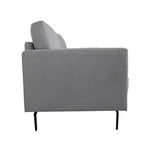 Poltrona Kyrene da 41" in lino grigio chiaro - Poltroncina imbottita con gambe in metallo