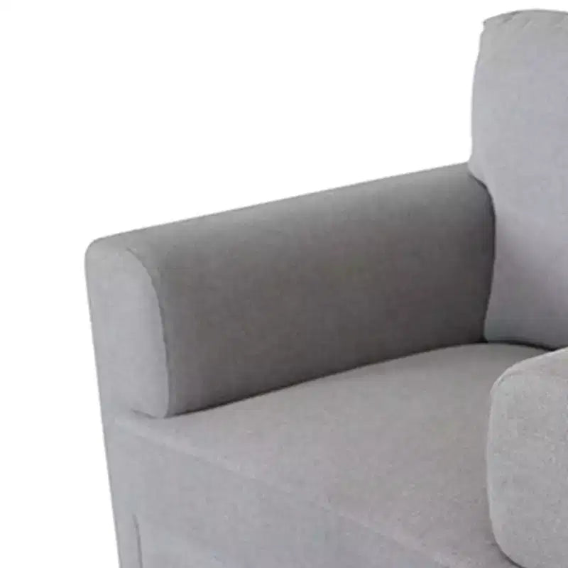 Poltrona Kyrene da 41" in lino grigio chiaro - Poltroncina imbottita con gambe in metallo