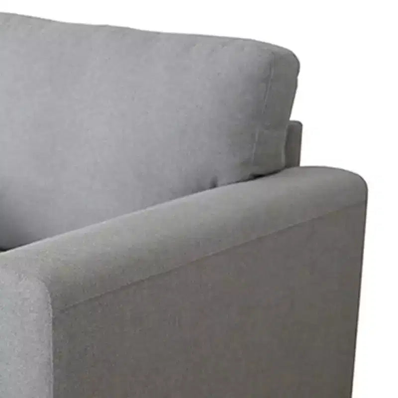 Poltrona Kyrene da 41" in lino grigio chiaro - Poltroncina imbottita con gambe in metallo