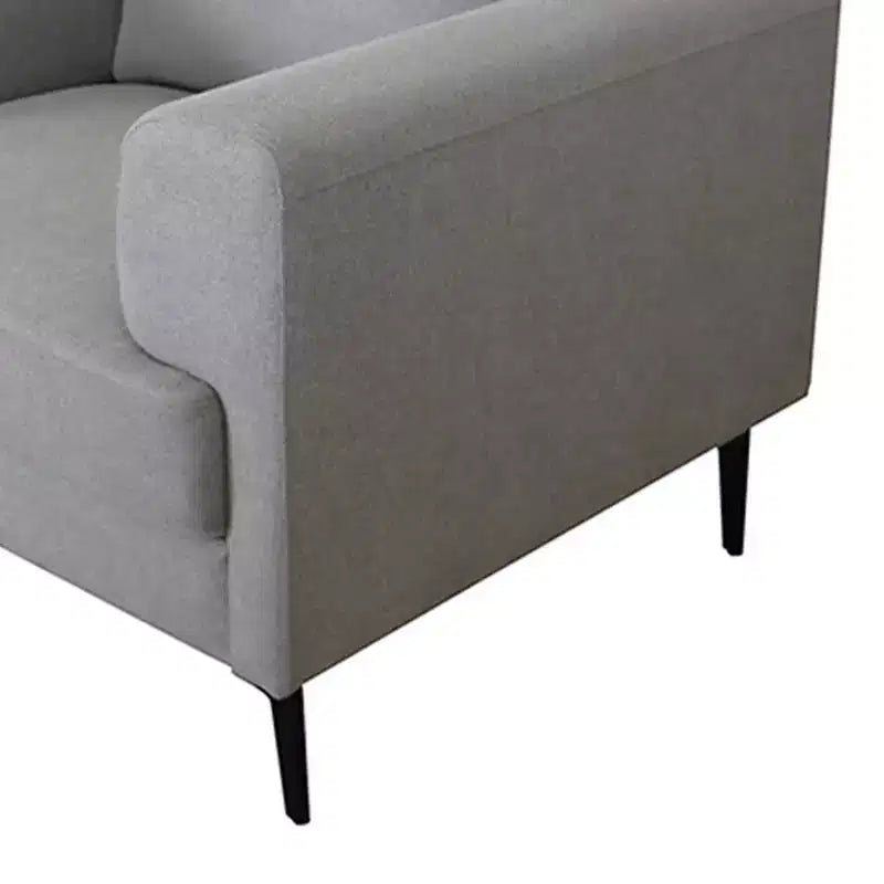 Poltrona Kyrene da 41" in lino grigio chiaro - Poltroncina imbottita con gambe in metallo