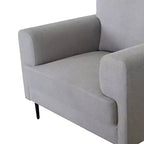 Poltrona Kyrene da 41" in lino grigio chiaro - Poltroncina imbottita con gambe in metallo