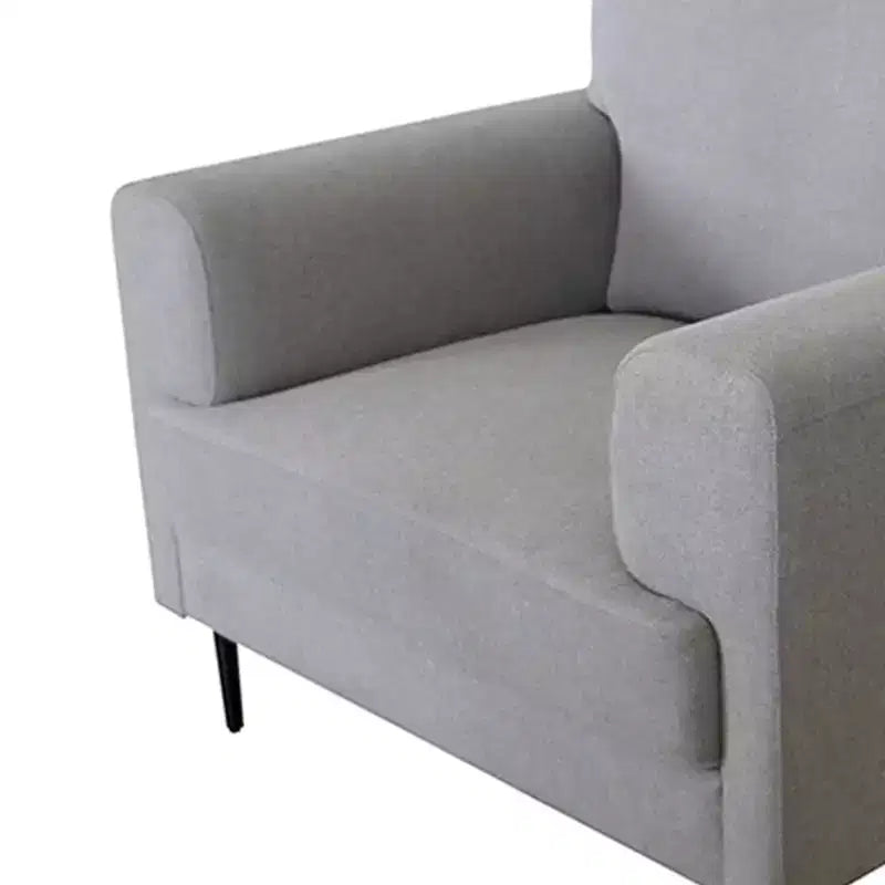 Poltrona Kyrene da 41" in lino grigio chiaro - Poltroncina imbottita con gambe in metallo