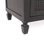 Cassettiera Newell in legno di acacia rustico e vimini a 3 cassetti grigio scuro: contenitore per camera da letto, ferramenta in metallo