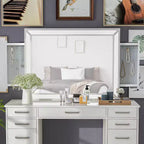 Specchio Contemporaneo Grayde con Luce Led e Spina USB Bianco Luminoso