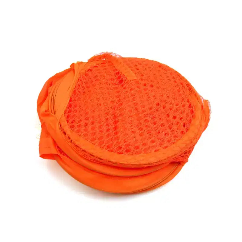 Cesto Porta Biancheria Pieghevole a Rete per Vestiti Sporchi, Organizzatore, Arancione 50 cm di Altezza