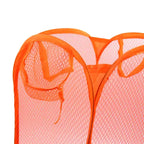Cesto Porta Biancheria Pieghevole a Rete per Vestiti Sporchi, Organizzatore, Arancione 50 cm di Altezza