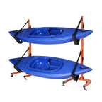 Porta Kayak - Due Supporti Autoportanti da 53 1/8 pollici con Bracci Doppi e Cinghie Regolabili - Contiene 2 Canoe, SUP, Paddleboard