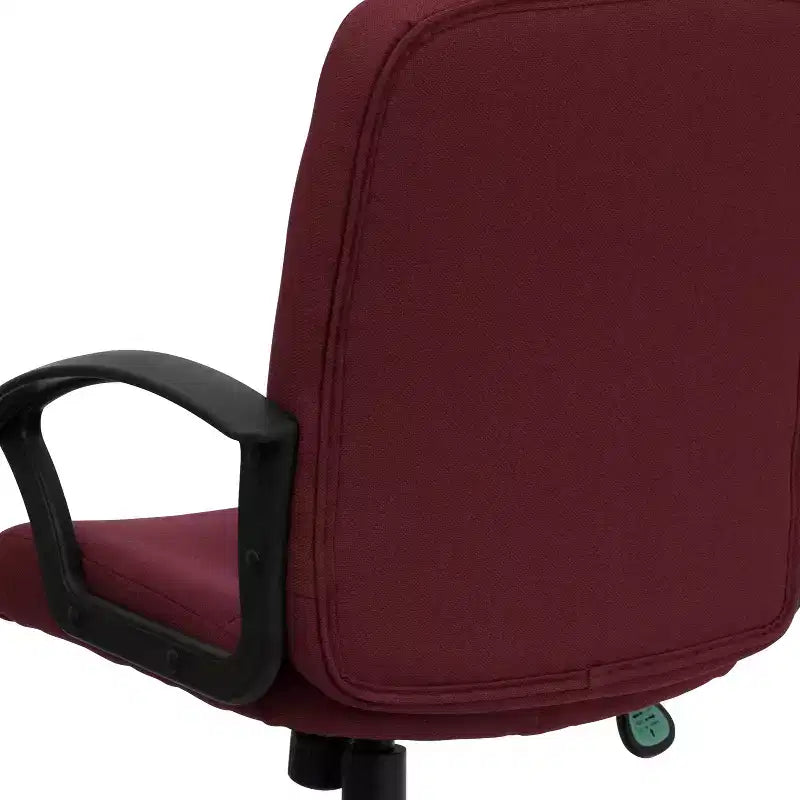 Sedia da ufficio direzionale girevole con schienale medio in tessuto e braccioli in nylon