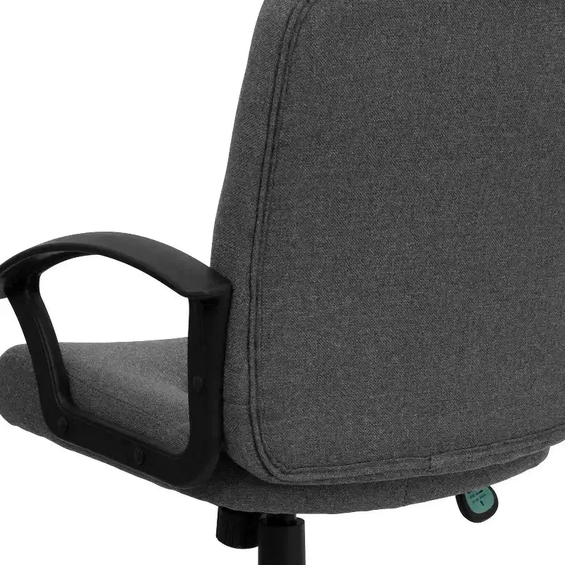 Sedia da ufficio direzionale girevole con schienale medio in tessuto e braccioli in nylon