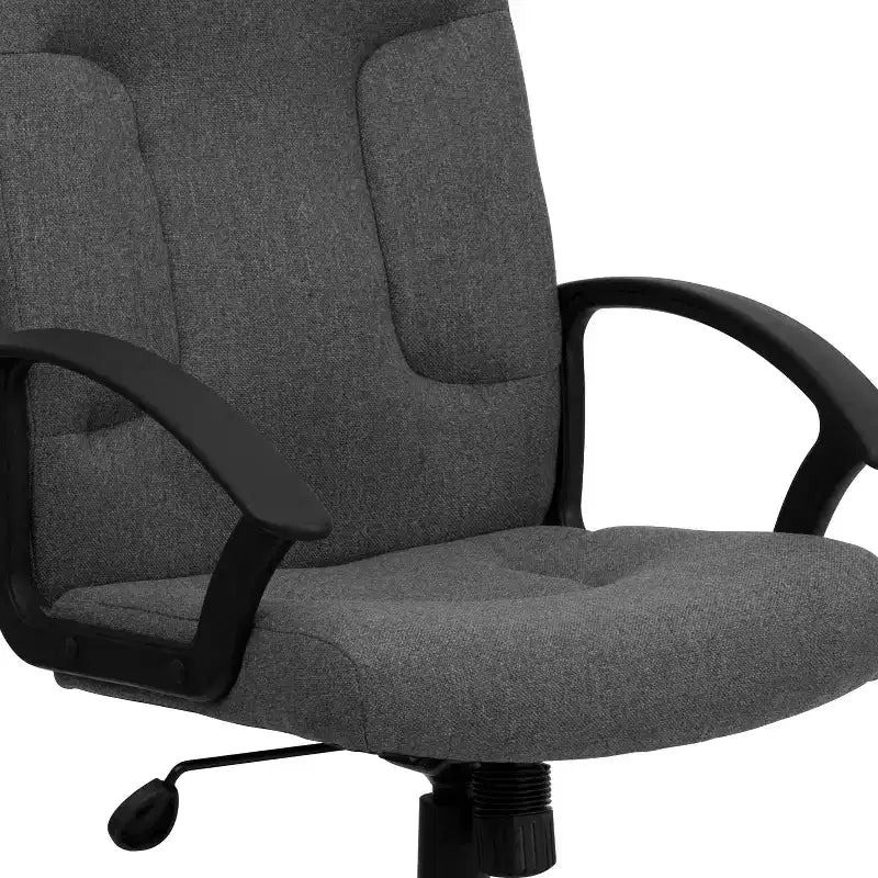 Sedia da ufficio direzionale girevole con schienale medio in tessuto e braccioli in nylon