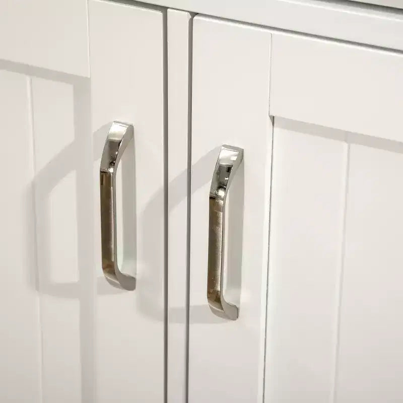 Isola da cucina con mobile contenitore e piano in legno di caucciù a 2 livelli, tavolo isola con ripiani regolabili e cassetti, bianco