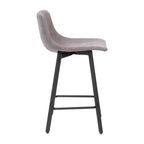 Set di Due Sgabelli da Bar Moderni Rivestiti da 61 cm, con Strutture in Metallo Opaco e Pattini in Plastica per Protezione Pavimento