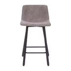 Set di Due Sgabelli da Bar Moderni Rivestiti da 61 cm, con Strutture in Metallo Opaco e Pattini in Plastica per Protezione Pavimento