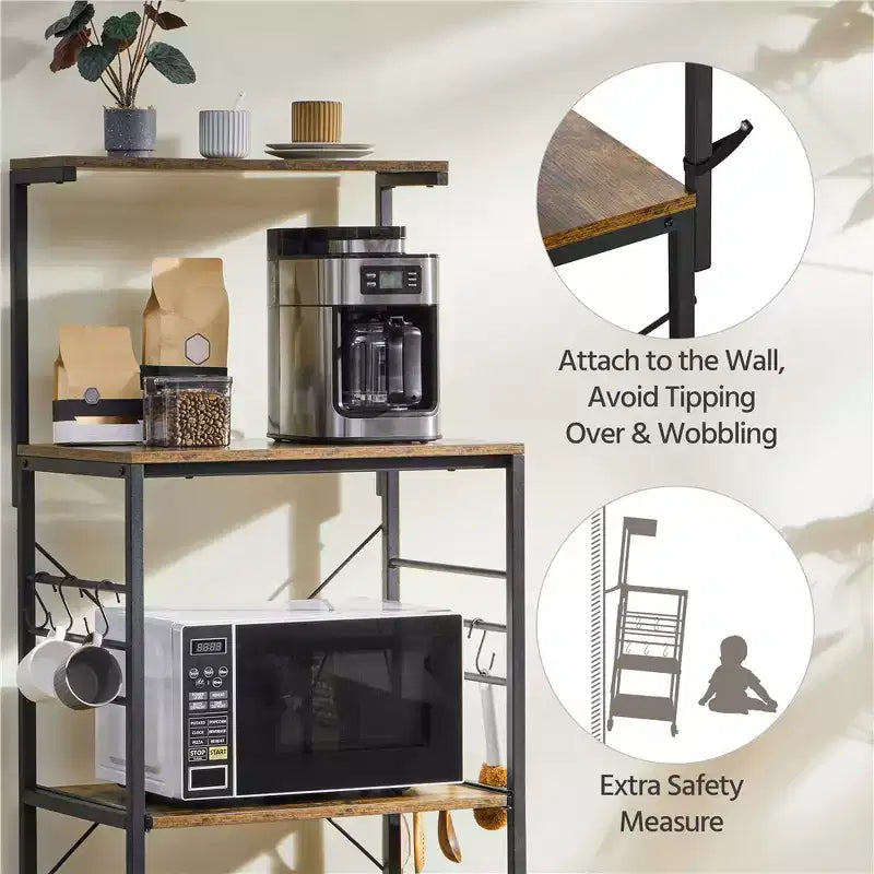 Scaffale da cucina per panettiere 50,5H con ganci laterali